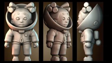 3D модель Маленькая женщина космонавт (STL)