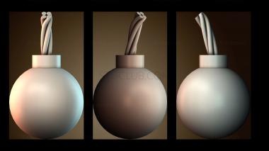 3D модель Бомба с фитилем (STL)