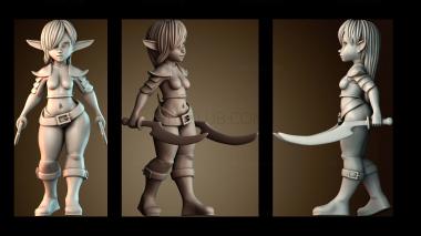 3D модель Эльф с двойным клинком (STL)