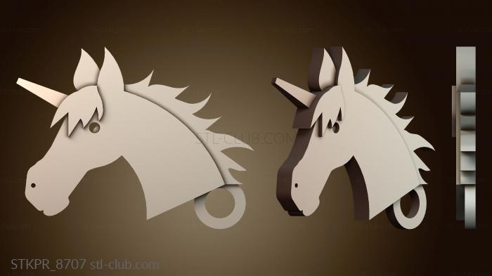 Статуэтки упрощенные Брелок единорог