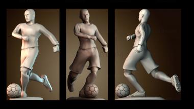 3D модель Футболист бьёт мяч (STL)