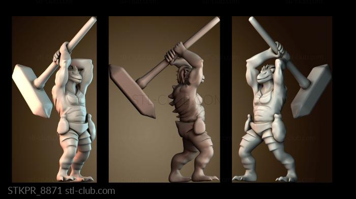 Статуэтки упрощенные Драконорождённый варвар с дубинкой