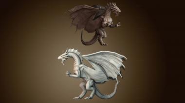 3D модель Взрослый бронзовый дракон (STL)