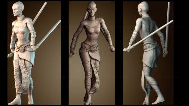 3D модель Женщина монах воин (STL)