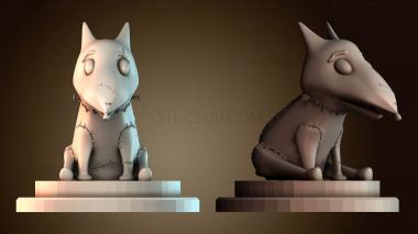 3D модель Сшитая скульптура волка (STL)