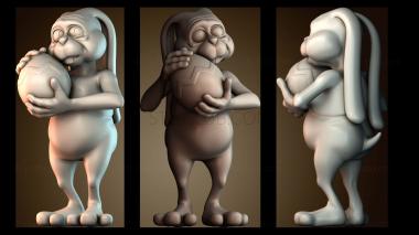 3D модель Кролик держит пасхальное яйцо (STL)