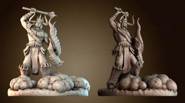 3D модель Боец с драконьим щитом (STL)