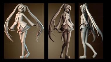 3D модель Аниме школьница (STL)