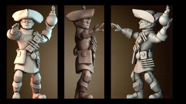 3D модель Полурослик пират алхимик бомбардировщик (STL)