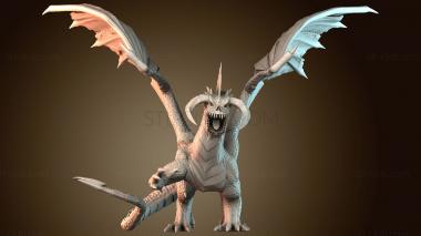 3D модель Двурогий дракон набрасывается на свою добычу (STL)