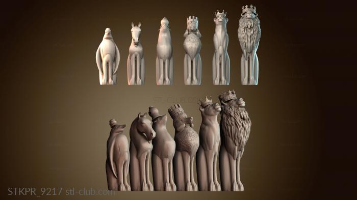 Статуэтки упрощенные Шахматы с животными