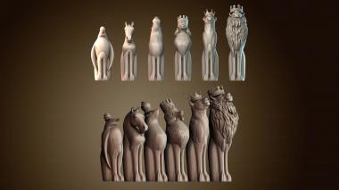 3D модель Шахматы с животными (STL)