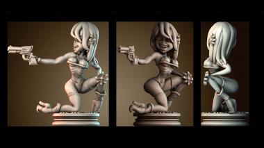 3D модель Девушка стреляет из пистолета (STL)