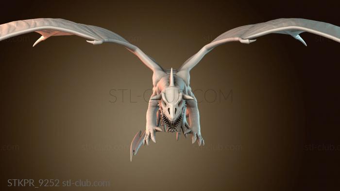 Статуэтки упрощенные Летающий чёрный дракон змееголов