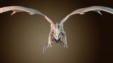 3D модель Летающий чёрный дракон змееголов (STL)