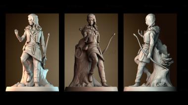 3D модель Женщина охотница (STL)