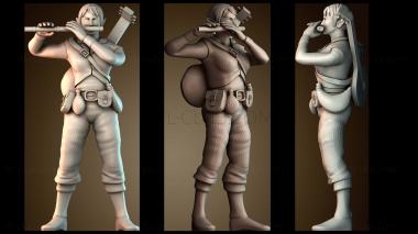 3D модель Эльфийская бардша с флейтой (STL)