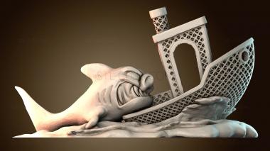 3D модель Скульптура «Акула и корабль» (STL)