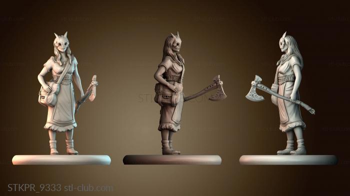 Статуэтки упрощенные Женщина аборигенка в маске