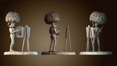 3D модель Художник рисует счастливые маленькие деревья (STL)