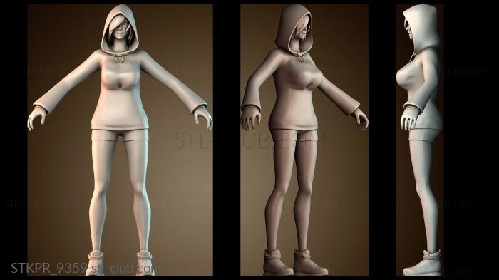 Статуэтки упрощенные Модель персонажа в капюшоне