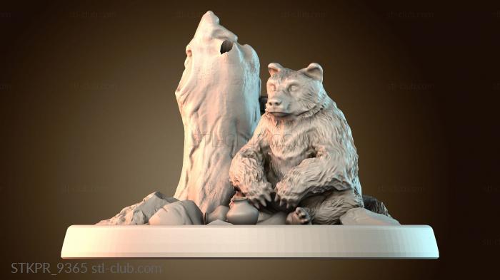 Статуэтки упрощенные Медведь гризли и горшок с медом