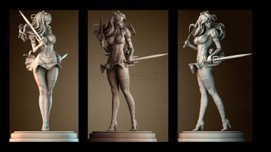 3D модель Принцесса и два меча (STL)