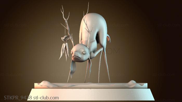 Статуэтки упрощенные Собака учится ловить рыбу