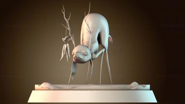 3D модель Собака учится ловить рыбу (STL)