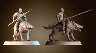 3D модель Рыцарь верхом на волке (STL)