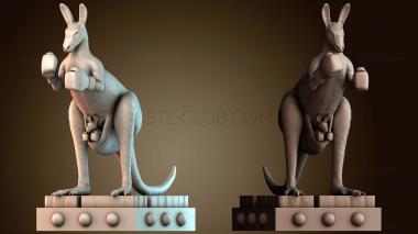 3D модель Самка кенгуру играет в бокс (STL)