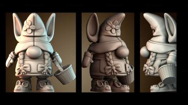 3D модель Пасхальная девочка гном (STL)
