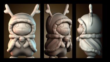 3D модель Пикачу косплей натал (STL)