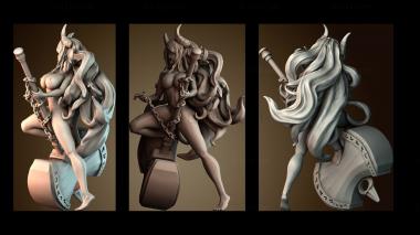 3D модель Обнаженные и молот (STL)