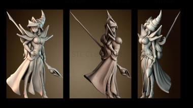 3D модель Девушка тёмный маг, рыцарь дракон (STL)