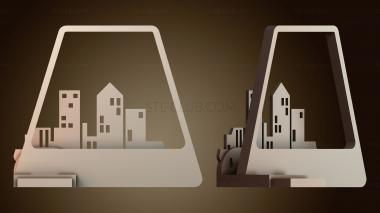 3D модель Дизайн силуэта городского пейзажа (STL)