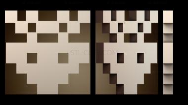 3D модель Пиксельный дизайн инопланетян (STL)