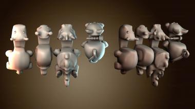 3D модель Фигурки мультяшных динозавров (STL)