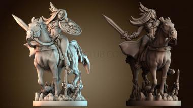3D модель Амазонка воин всадница (STL)