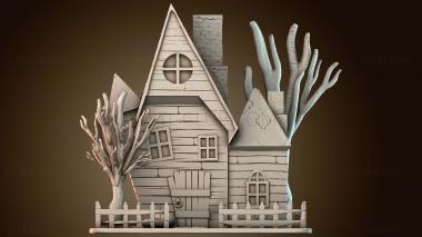 3D модель Дом с привидениями Хэллоуин (STL)