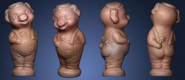 3D модель Свинья Выдувная форма 3D (STL)