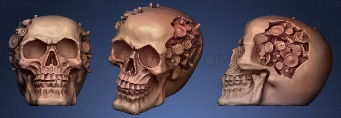 3D модель Череп Киборга в стиле Стимпанк (STL)