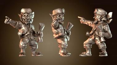 3D модель Экипаж дирижабля – мужчина-полурослик на гигантских мухах (STL)