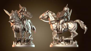 3D модель Амазонка-воин-всадница – с оружием (STL)