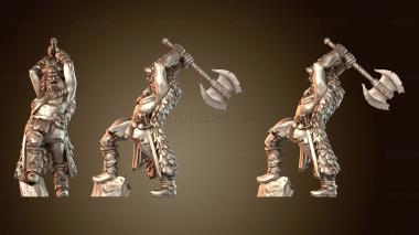 3D модель Варвар, метающий топор (STL)