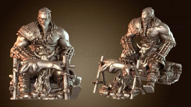 3D модель Варварское племя, мужчина, отдыхающий, главный (STL)