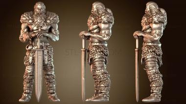 3D модель Стоящий воин-варвар (STL)