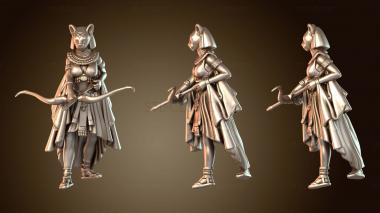 3D модель Бастет, бог-кошка с луком (STL)
