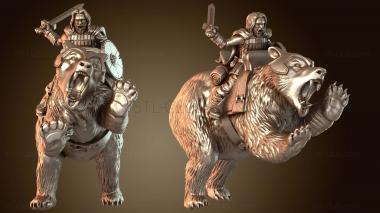 3D модель Храбрый наездник на медведе (STL)