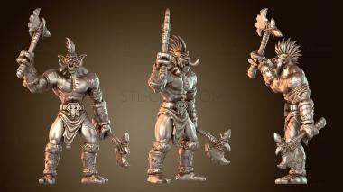 3D модель Воин-берсерк с двумя топорами — версия Занд Тролль (STL)